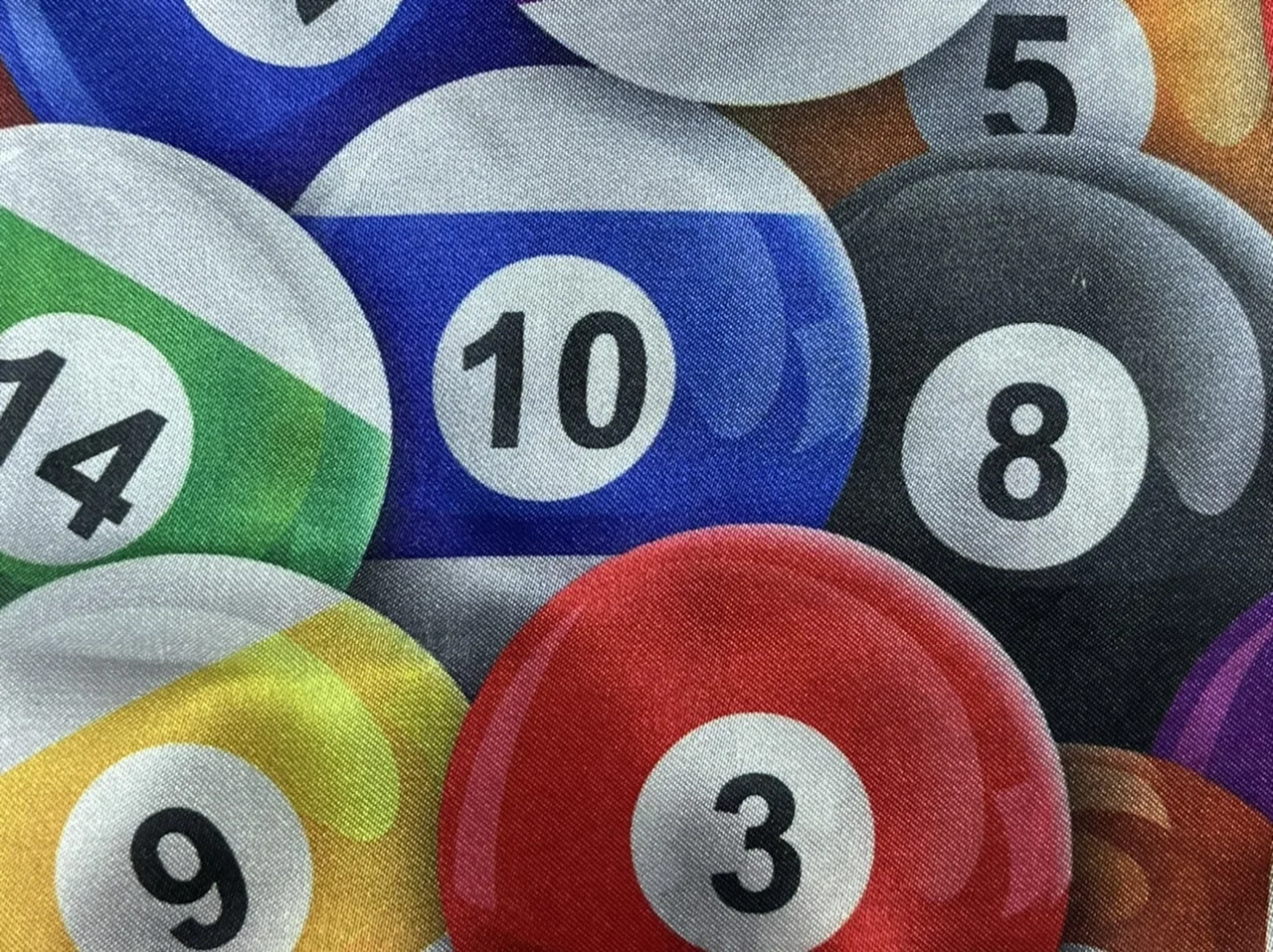Flash Lining 28965-65 POOL BALLS fabric swatch