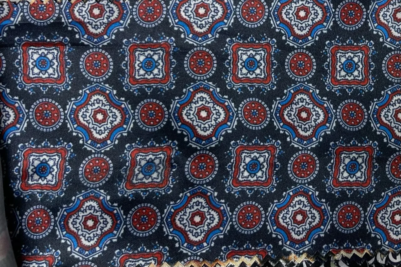 Flash Lining 29109-65 BLUE SHAPES fabric swatch