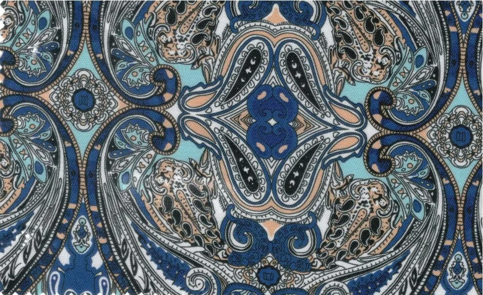 Flash Lining 29816-65 Dark Blue Paisley fabric swatch