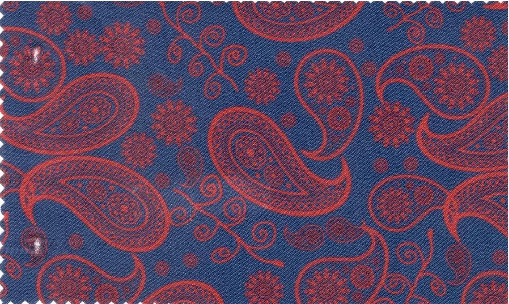Flash Lining 29818-65 Red and Blue Paisley fabric swatch