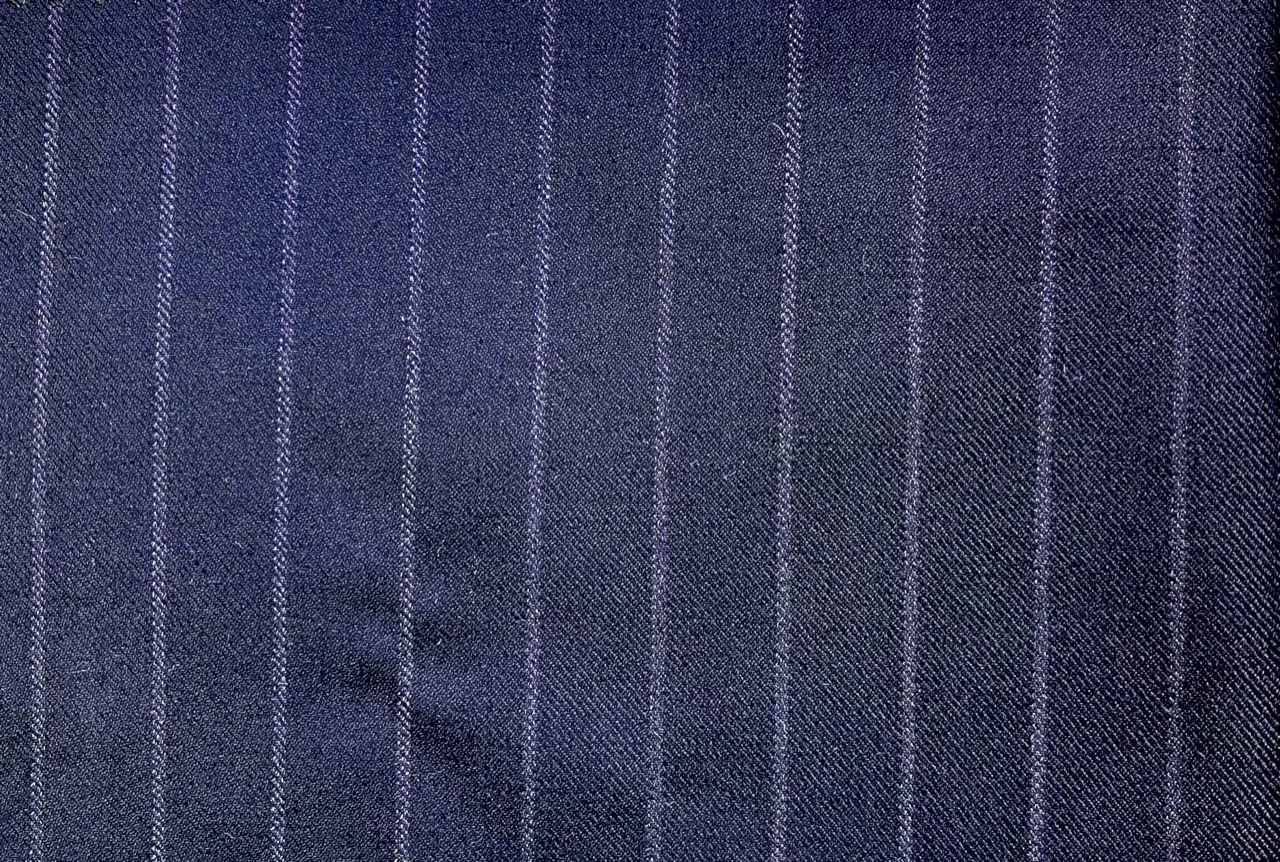 John Foster 26995-290 NAVY WITH PURPLE STRIPE fabric swatch