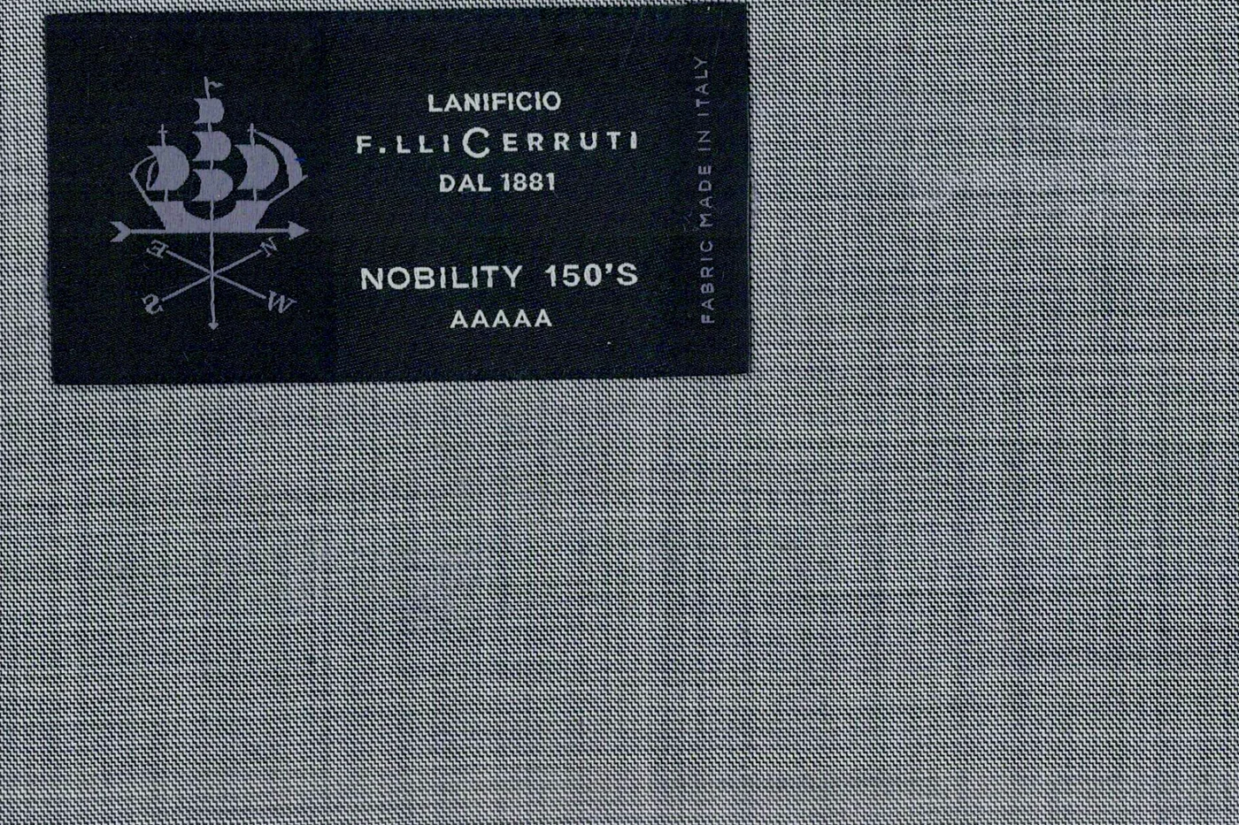 Lanificio Cerruti Super 150's 26853-780 SILVER SHARKSKIN fabric swatch