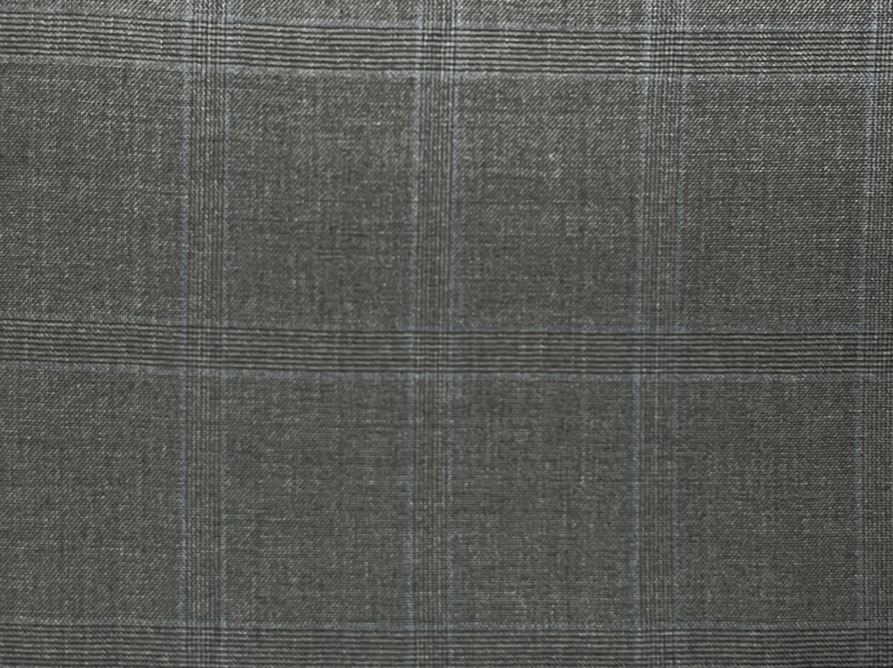 Lanificio Cerruti Super 150's 26868-780 MD. GREY W/BLUE CHK fabric swatch