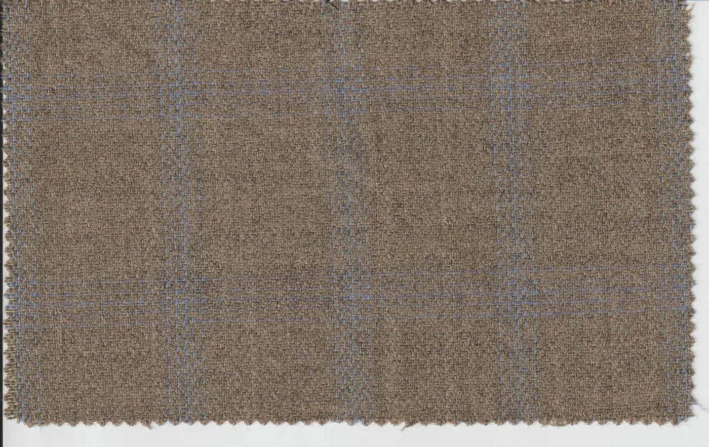 Last Pieces 21660-200 LT BROWN WINDOWPANE fabric swatch