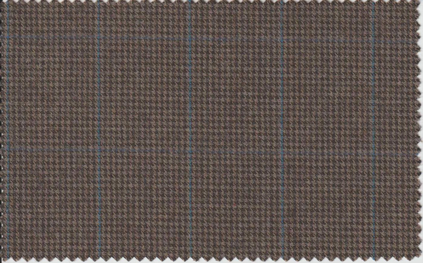 Last Pieces 7929-220 BROWN HTOOTH W/PANE fabric swatch