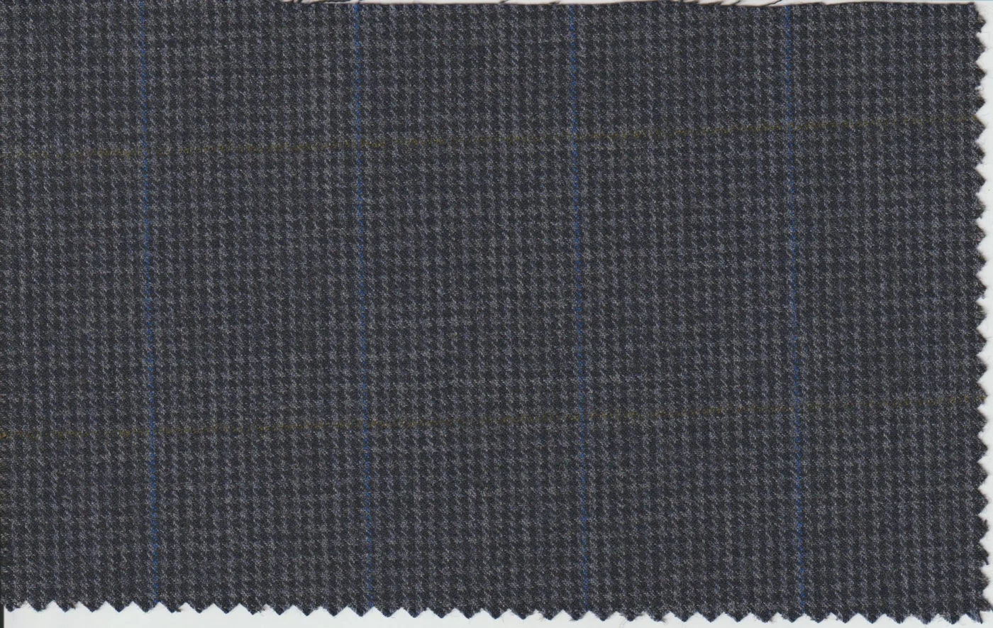 Last Pieces 8897-220 MED BLUE WINDOWPANE fabric swatch