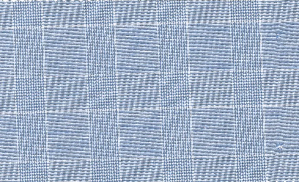 Linen 30172-130 Light Blue Check fabric swatch