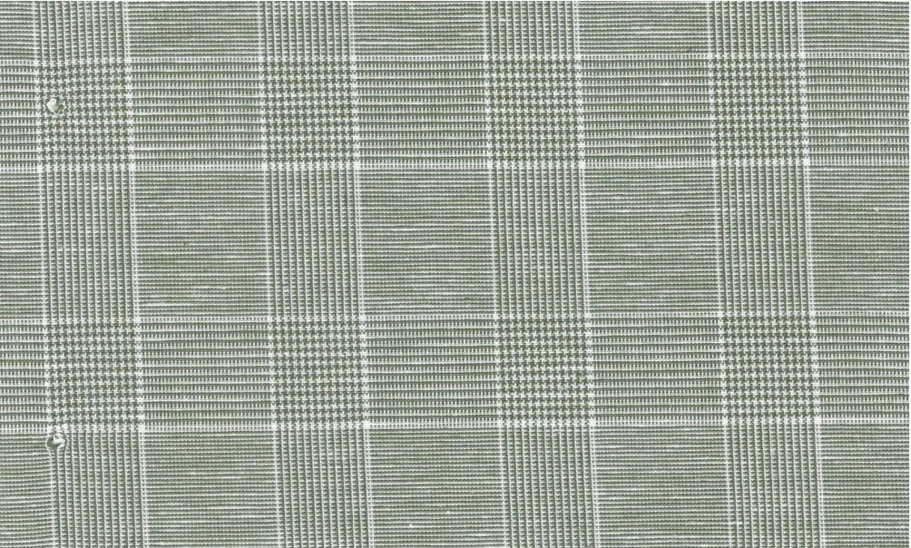 Linen 30173-130 Light Green Check fabric swatch