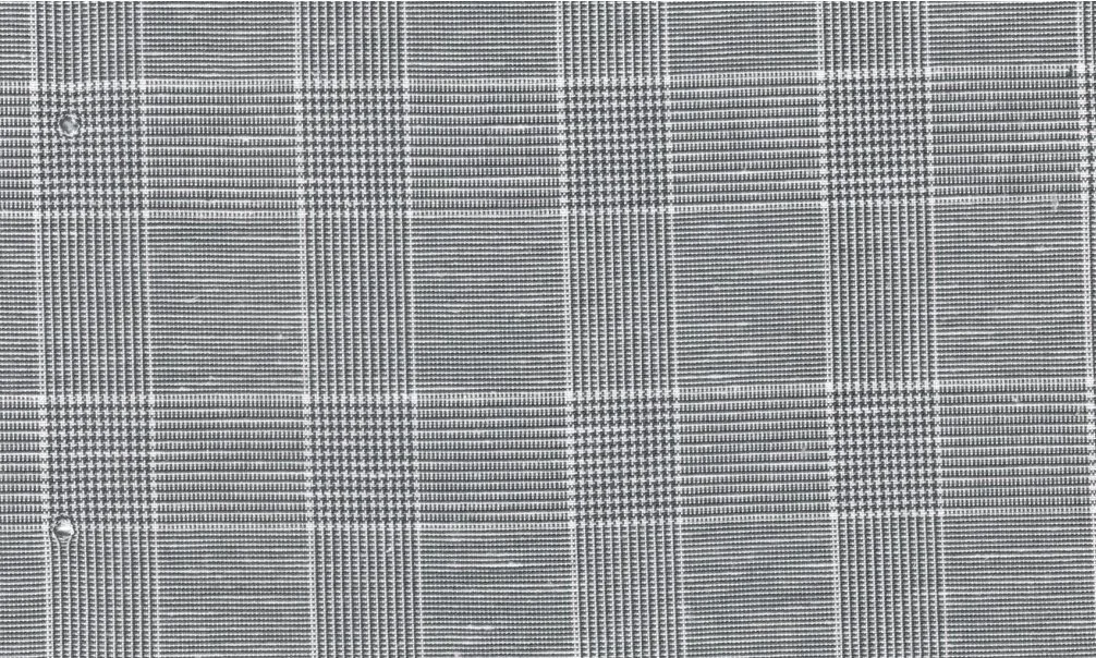 Linen 30175-130 Light Grey Check fabric swatch