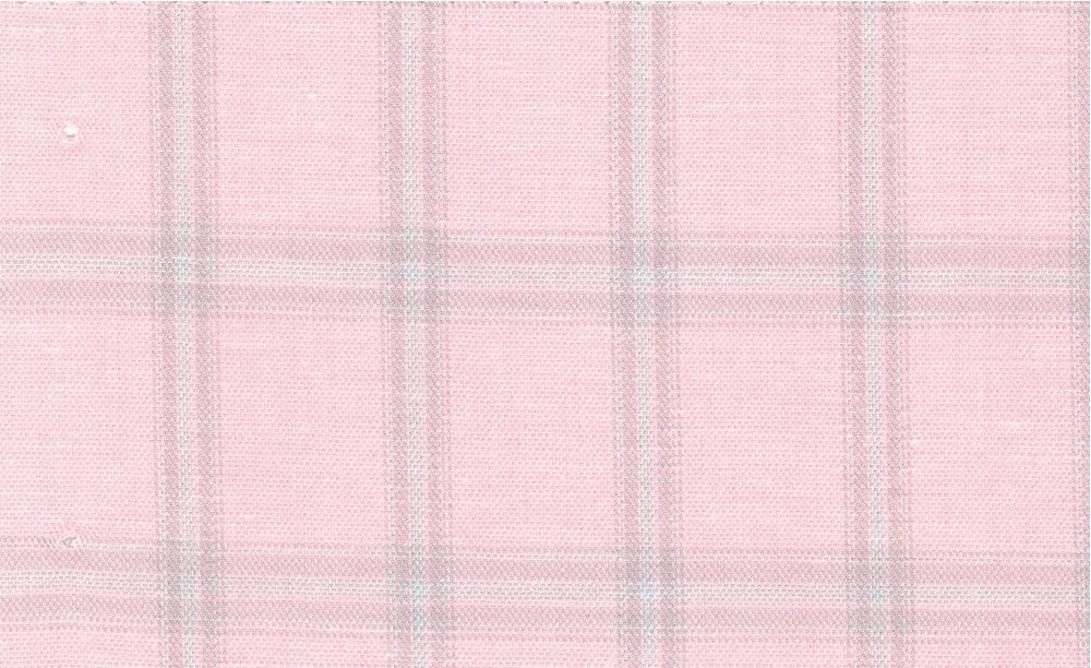 Linen 30178-130 Pink w/Teal Windowpane fabric swatch