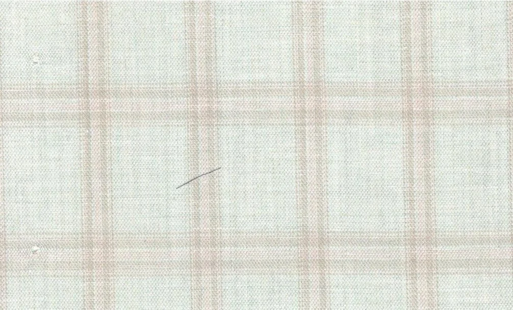 Linen 30179-130 Light Green w/Tan Windowpane fabric swatch