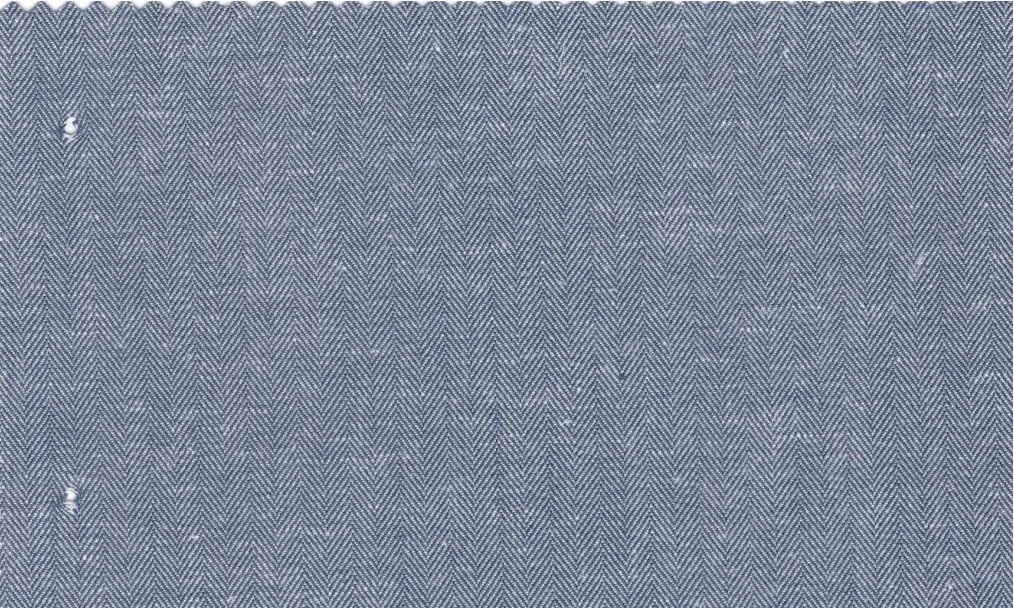 Linen 30180-130 Blue Herringbone fabric swatch