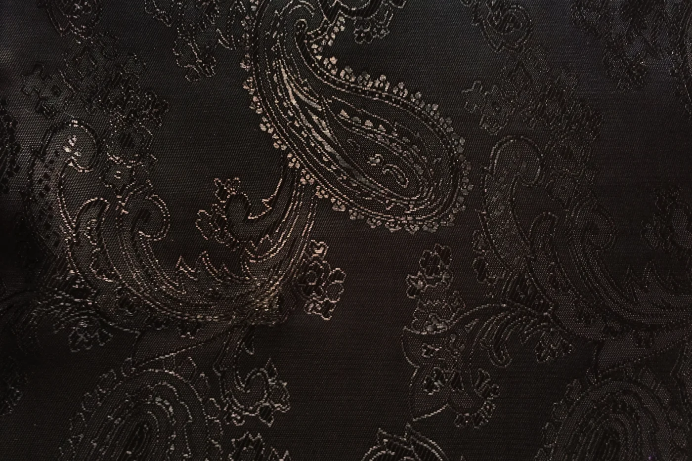 Linings 27060-52 BLACK PAISLEY fabric swatch