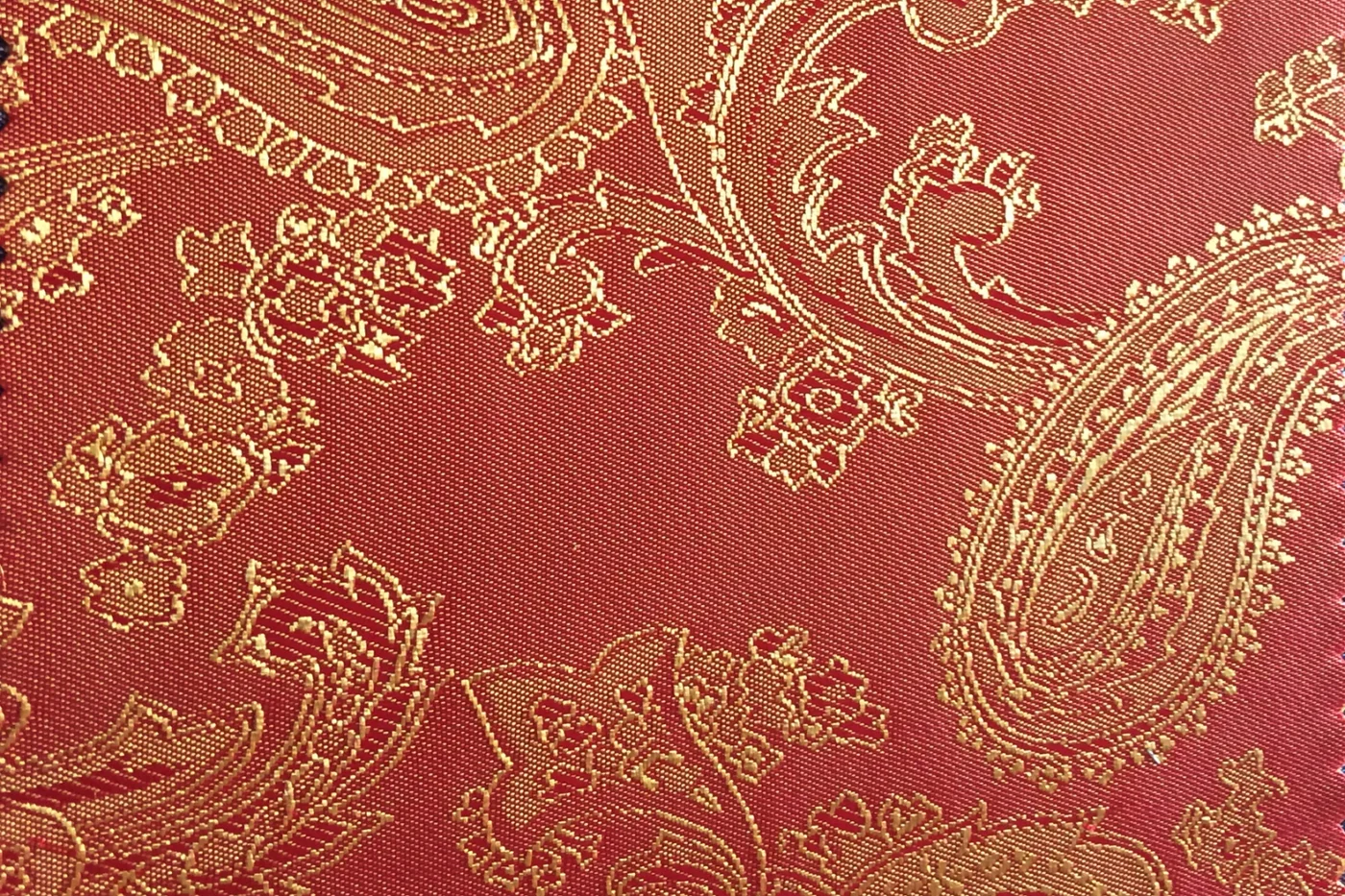 Linings 27067-52 ORANGE PAISLEY fabric swatch