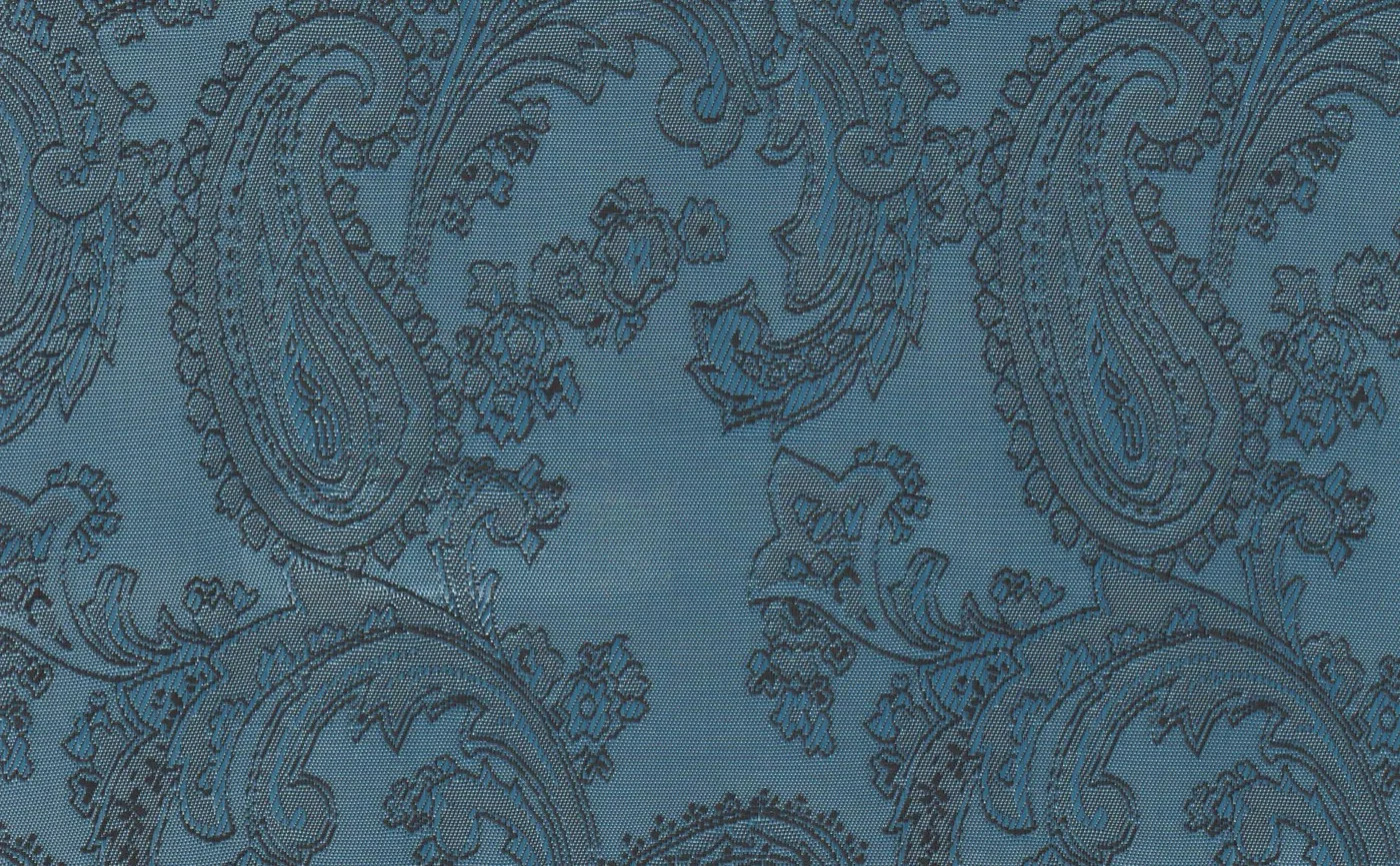 Linings 28515-52 METAL BLUE PAISLEY fabric swatch