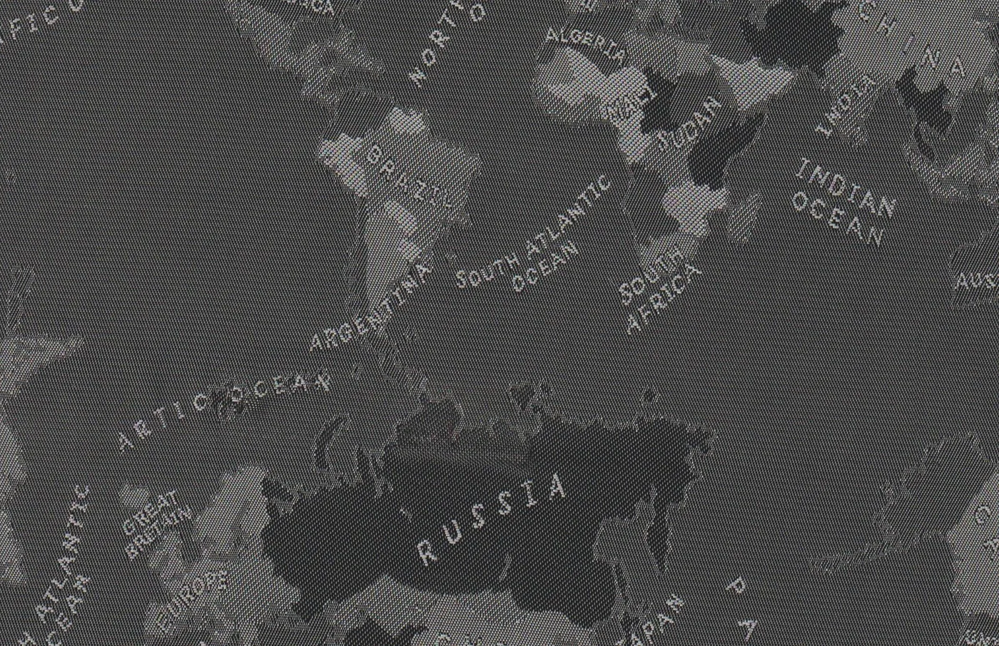 Linings 28880-52 GREY WORLD MAP fabric swatch