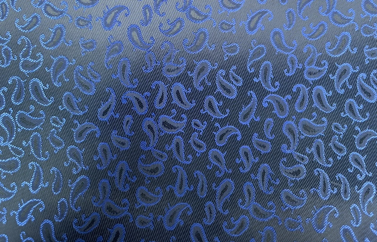 Linings 29016-52 BLUE SMALL PAISLEY fabric swatch