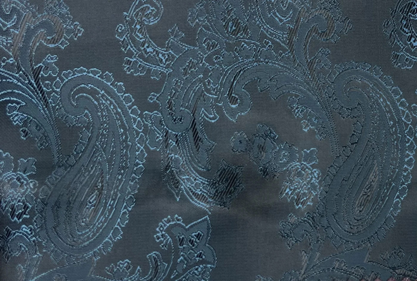 Linings 29098-52 TEAL PAISLEY fabric swatch