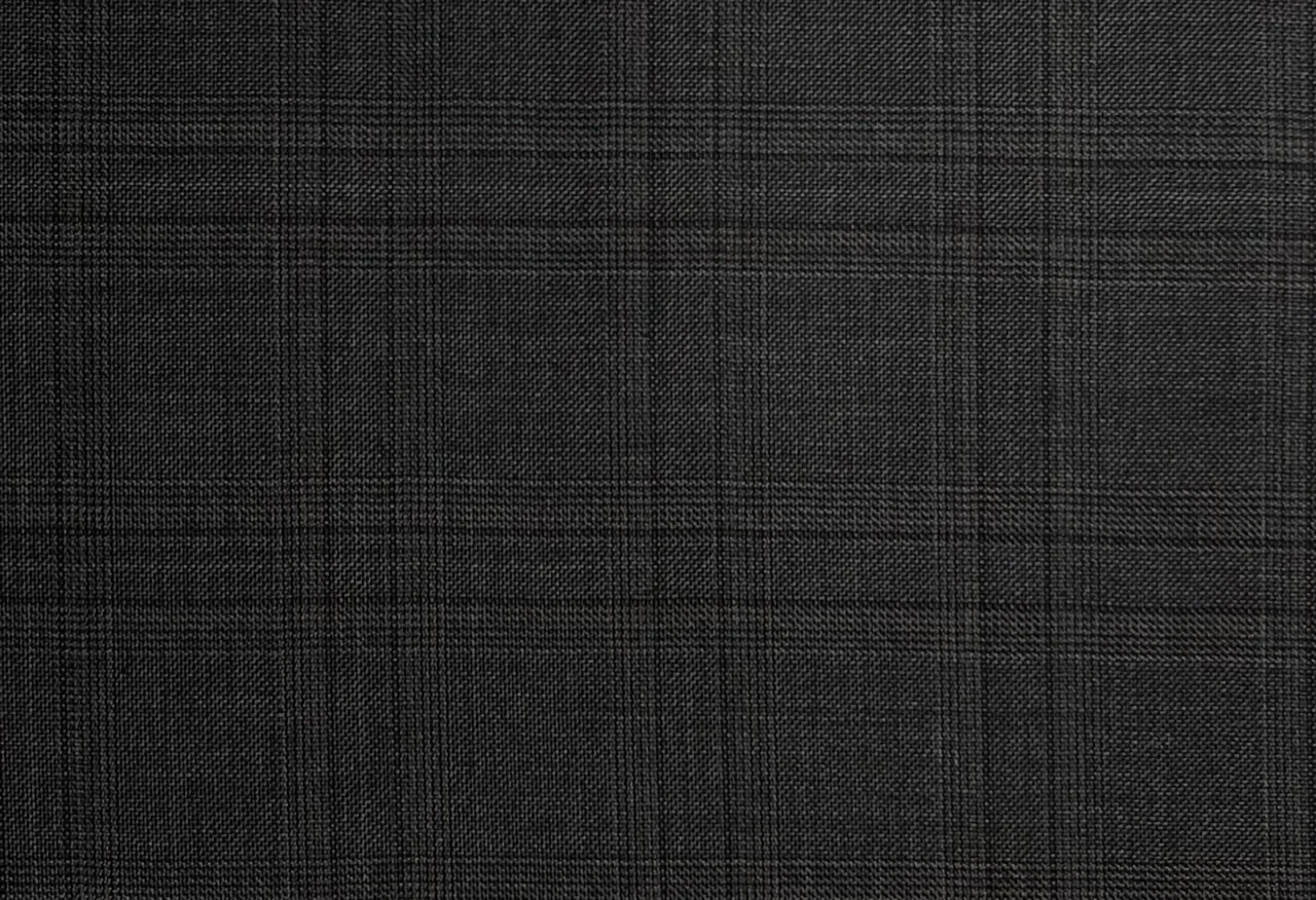 Loro Piana Super 150's 27262-1100 GREY CHECK fabric swatch