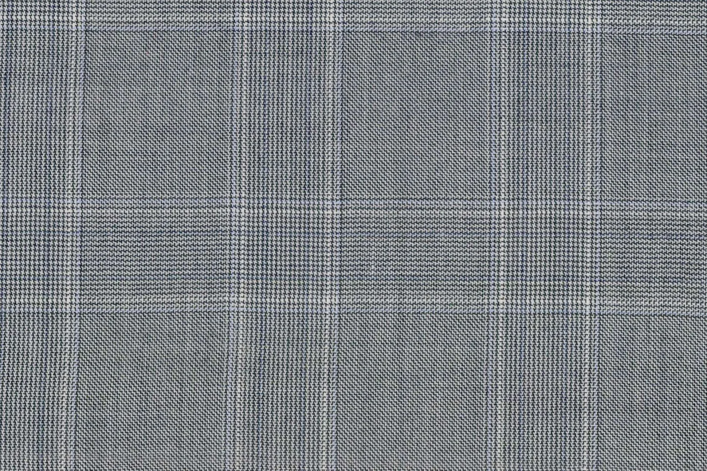 Loro Piana Super 150's 28669-1100 SILVER GREY CHECK fabric swatch