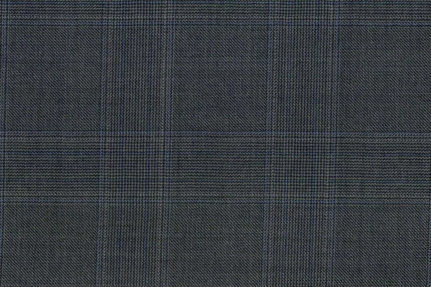 Loro Piana Super 150's 28670-1100 MED GREY CHECK fabric swatch