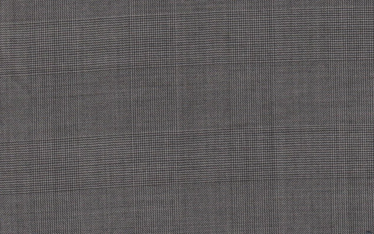 Loro Piana Super 150's 29052-1100 MED GREY CHECK fabric swatch