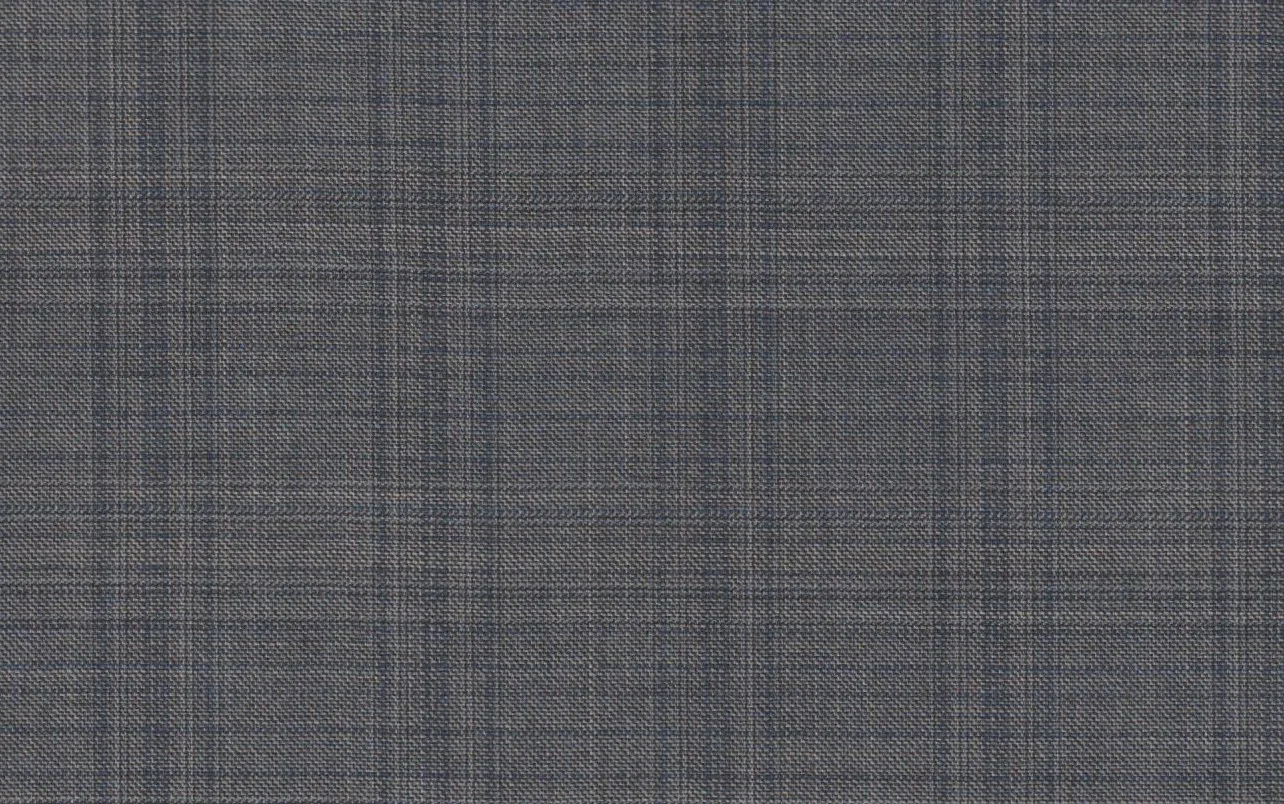Loro Piana Super 150's 29054-1100 LIGHT GREY WINDOWPANE fabric swatch