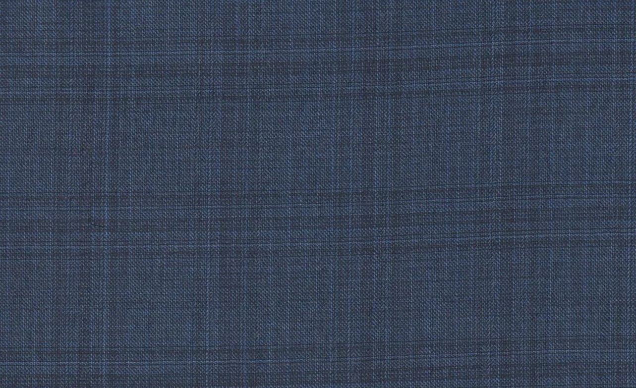 Loro Piana Super 150's 29055-1100 MEDIUM BLUE WINDOWPANE fabric swatch