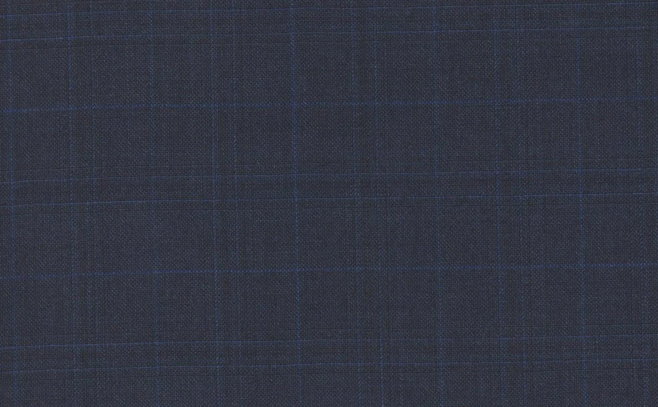 Loro Piana Super 150's 29057-1100 MISTY BLUE WINDOWPANE fabric swatch
