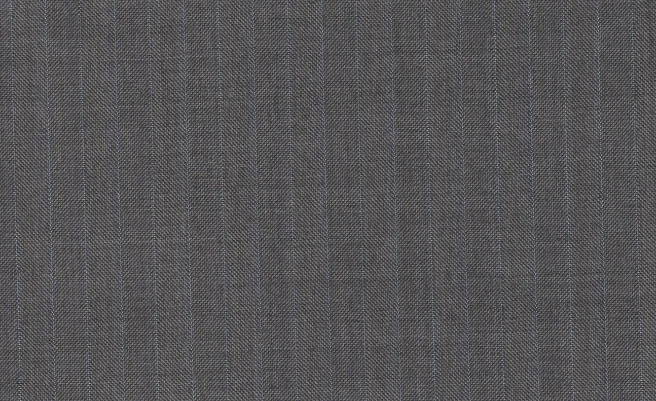 Loro Piana Super 150's 29059-1100 GREY W/ BLUE STRIPE fabric swatch