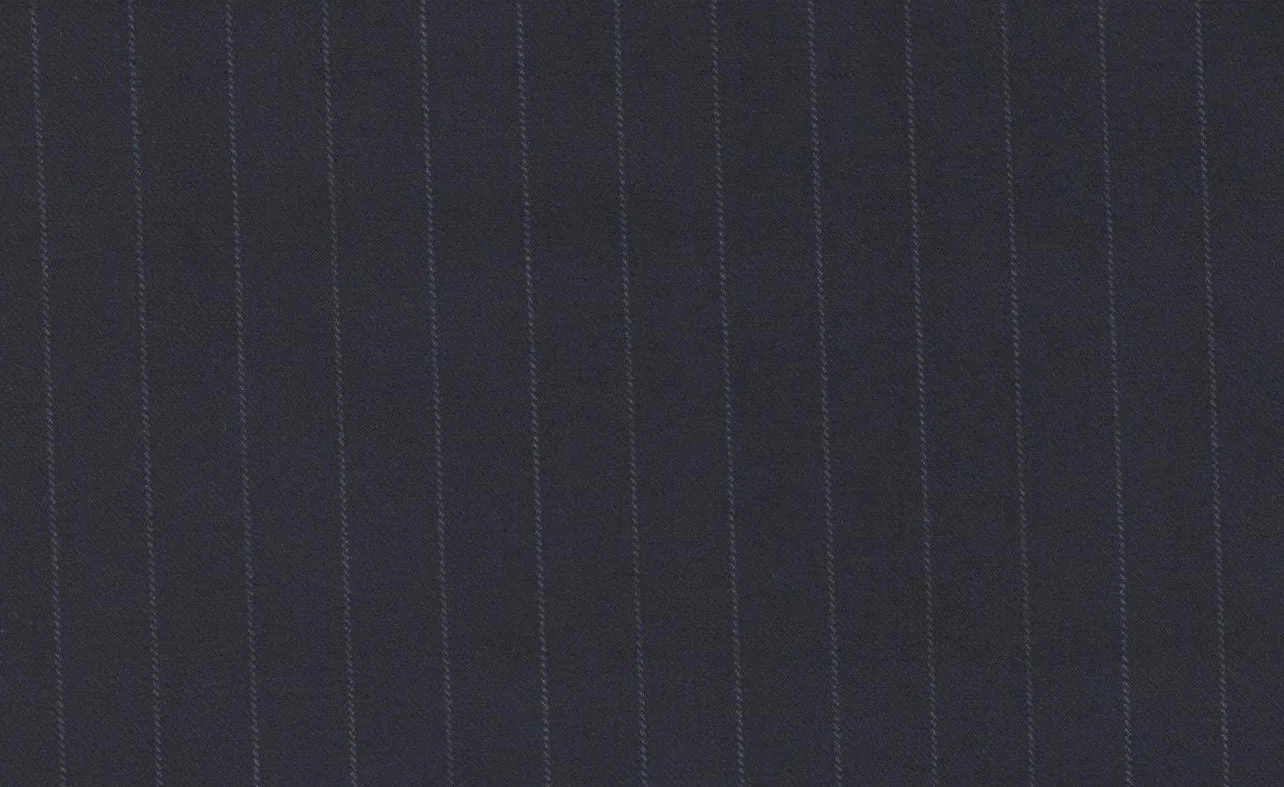 Loro Piana Super 150's 29064-1100 NAVY CHALK STRIPE fabric swatch