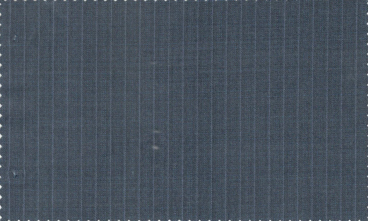 Loro Piana Super 150's 29666-1100 Med. Blue Stripe fabric swatch