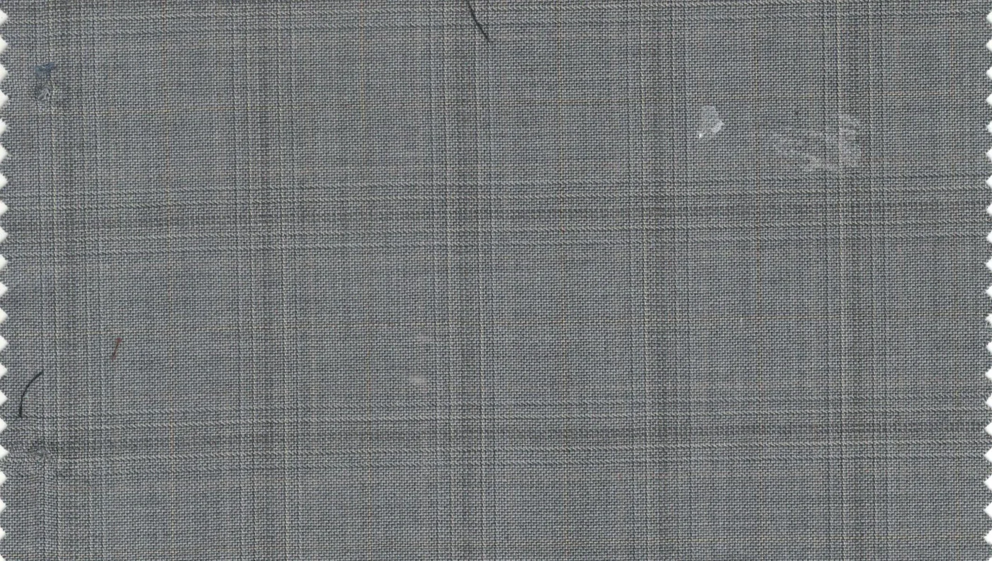 Loro Piana Super 150's 29673-1100 Lt. Grey Windowpane fabric swatch
