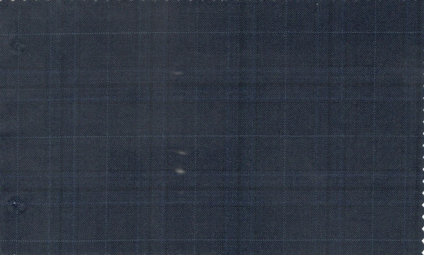 Loro Piana Super 150's 29674-1100 Blue Windowpane fabric swatch