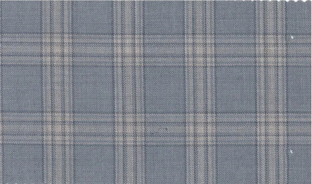 Loro Piana Super 150's 29879-950 Bluish Grey Check fabric swatch
