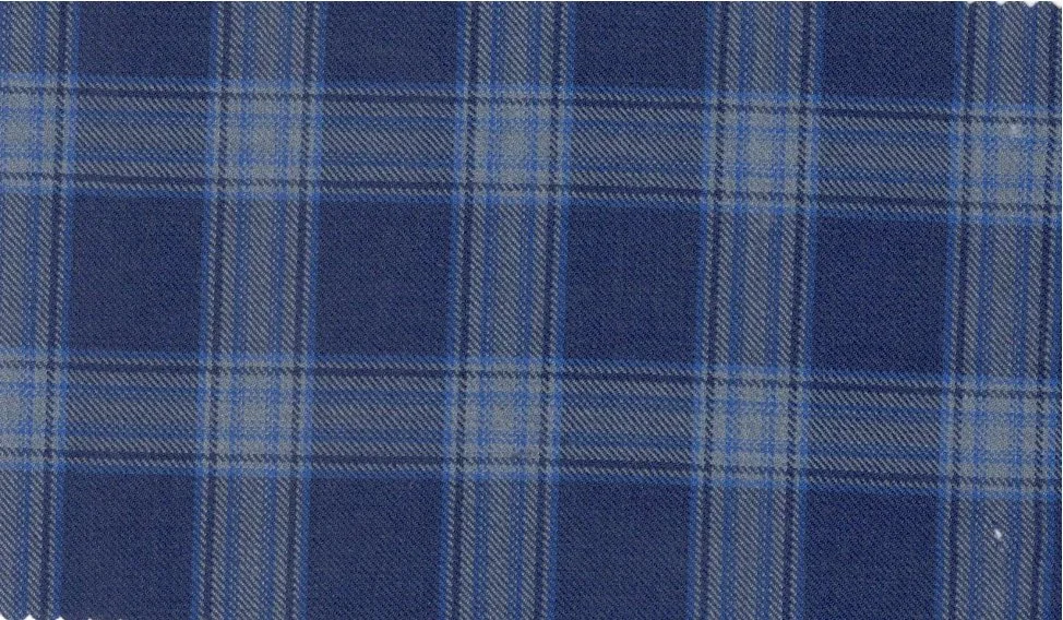 Loro Piana Super 150's 29881-950 Royal Blue Check fabric swatch