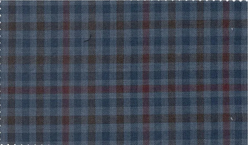 Loro Piana Super 150's 29886-950 Blue Multicheck fabric swatch