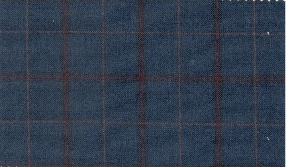 Loro Piana Super 150's 29889-950 Blue Windowpane fabric swatch