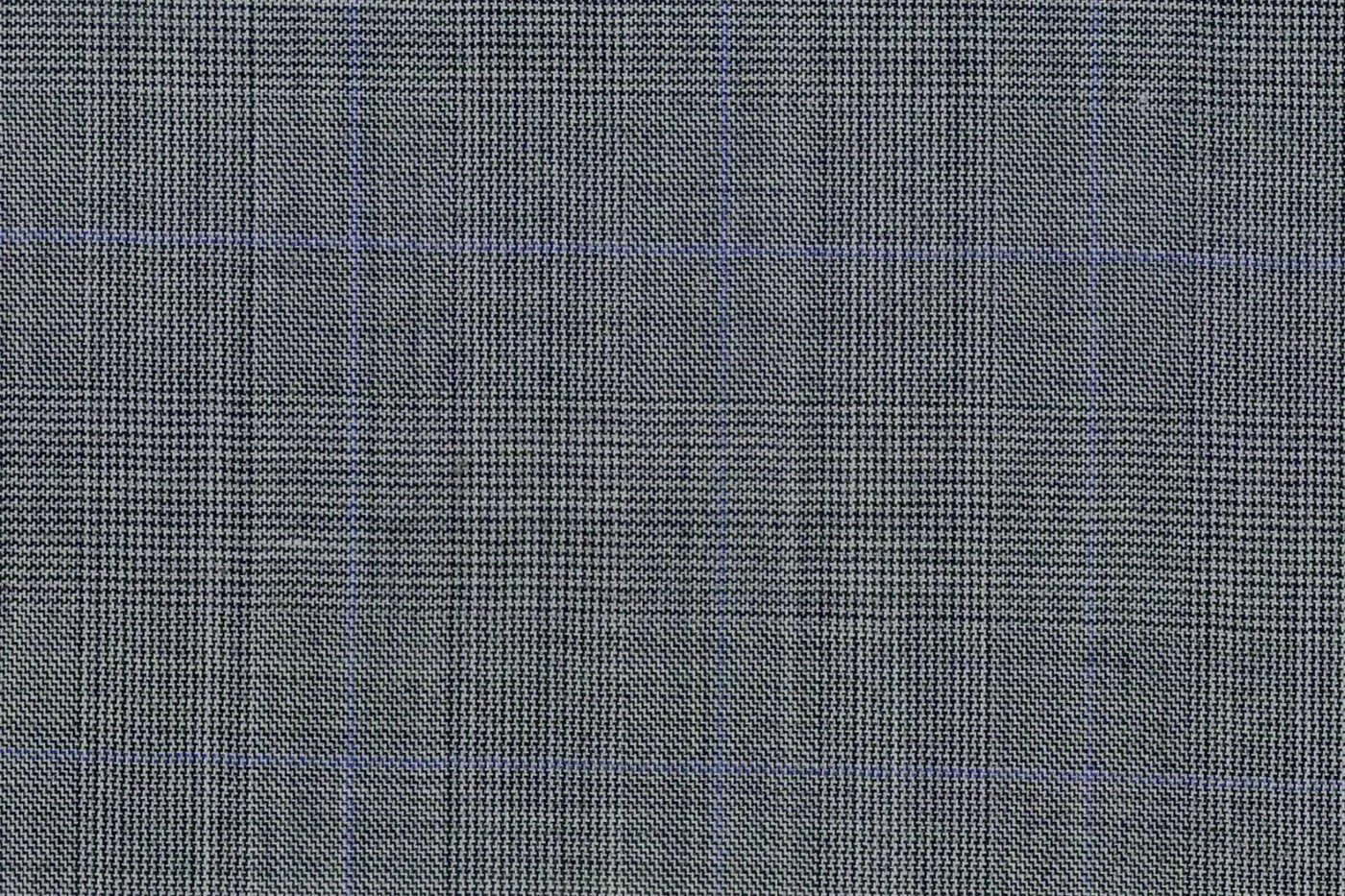 Lucciano Rossi 25336-210 GREY W/BLUE CHECK fabric swatch