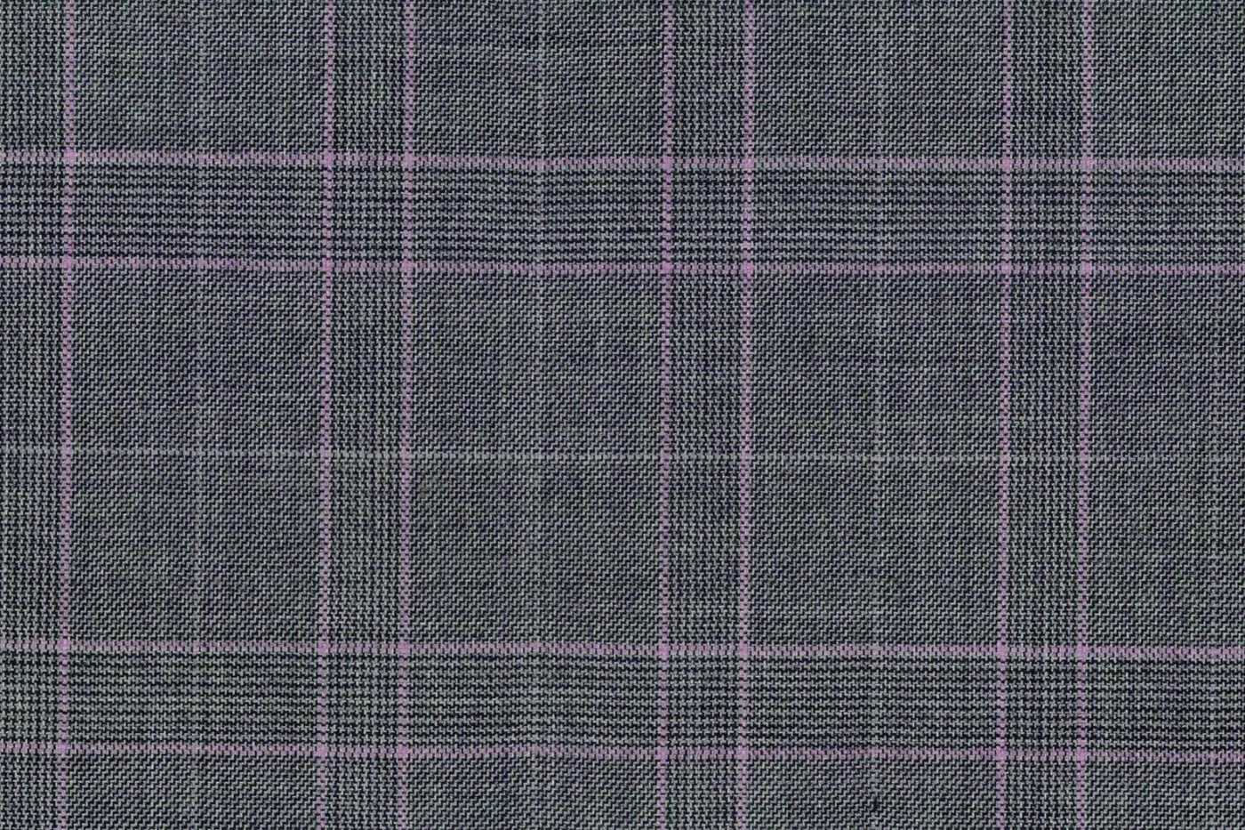 Lucciano Rossi 26704-210 GREY W/PRPL PLAID fabric swatch