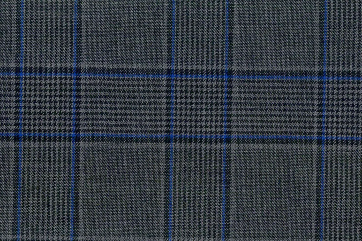 Lucciano Rossi 27920-210 MED GREY W/BLUE CHK fabric swatch