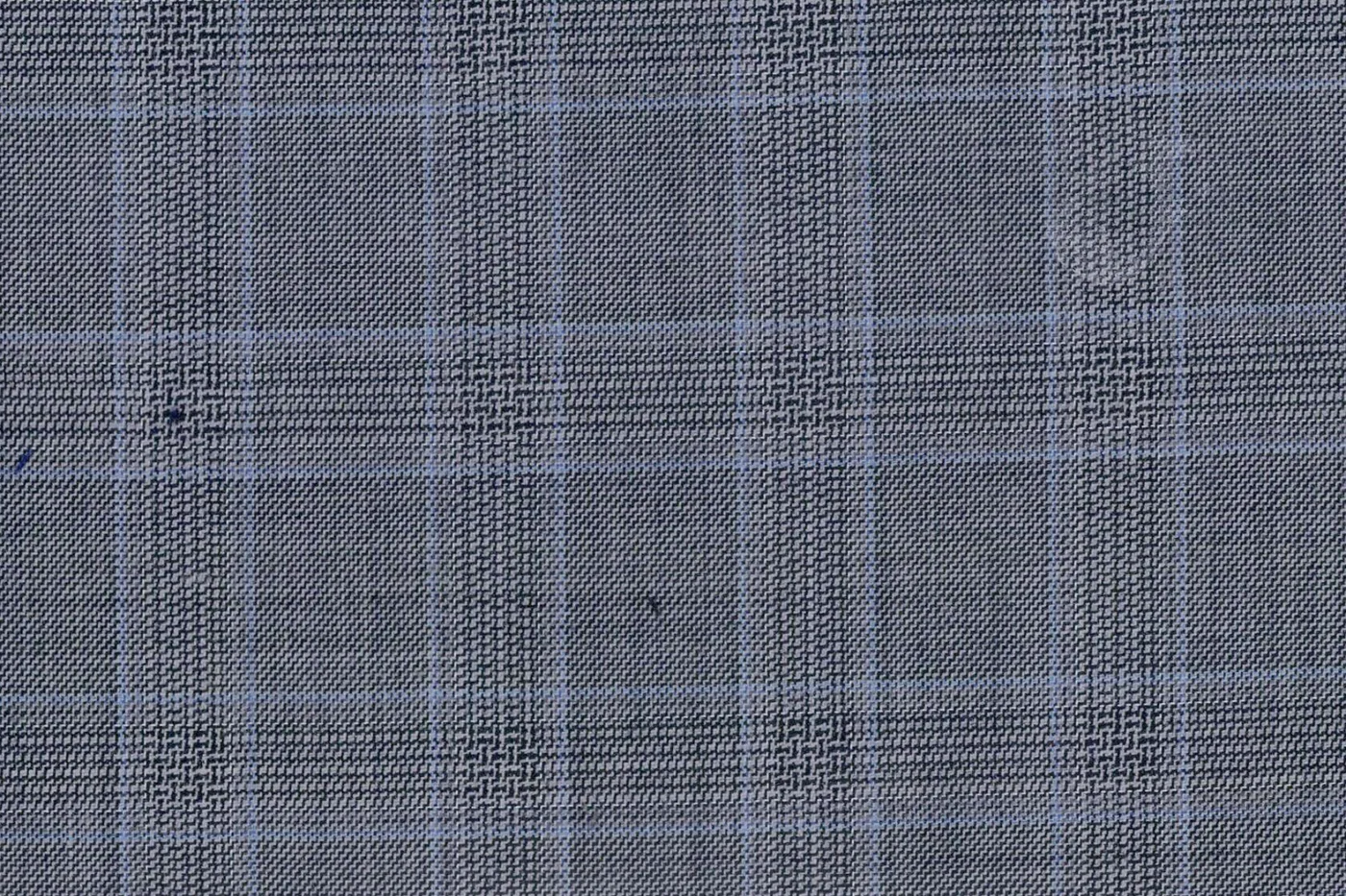 Lucciano Rossi 28464-210 LT GREY W/ BLUE CHK fabric swatch