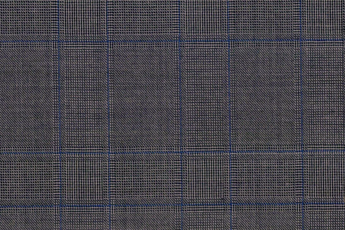 Lucciano Rossi 28471-210 GREY W/BLUE CHECK fabric swatch