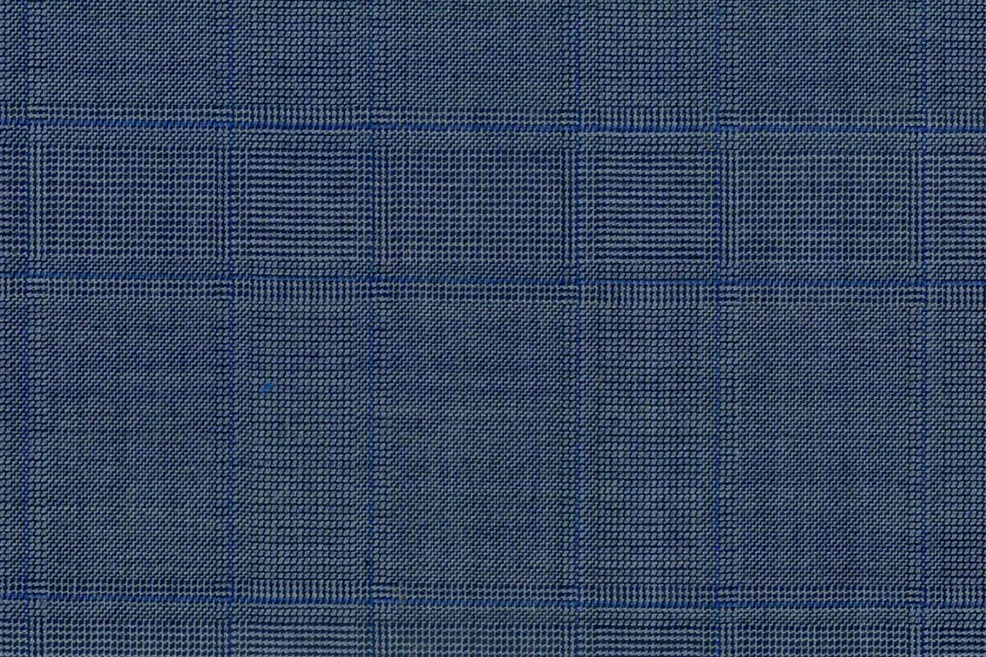 Lucciano Rossi 28472-210 MEDIUM BLUE CHECK fabric swatch