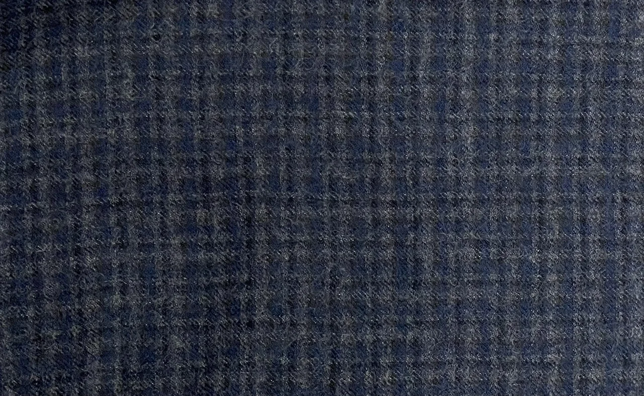 Marzotto Jacketing 26268-280 BLUE MINICHK fabric swatch