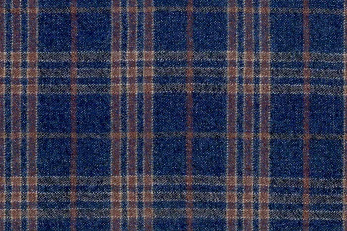 Marzotto Jacketing 28509-280 BLUE WITH APRICOT CHECK fabric swatch