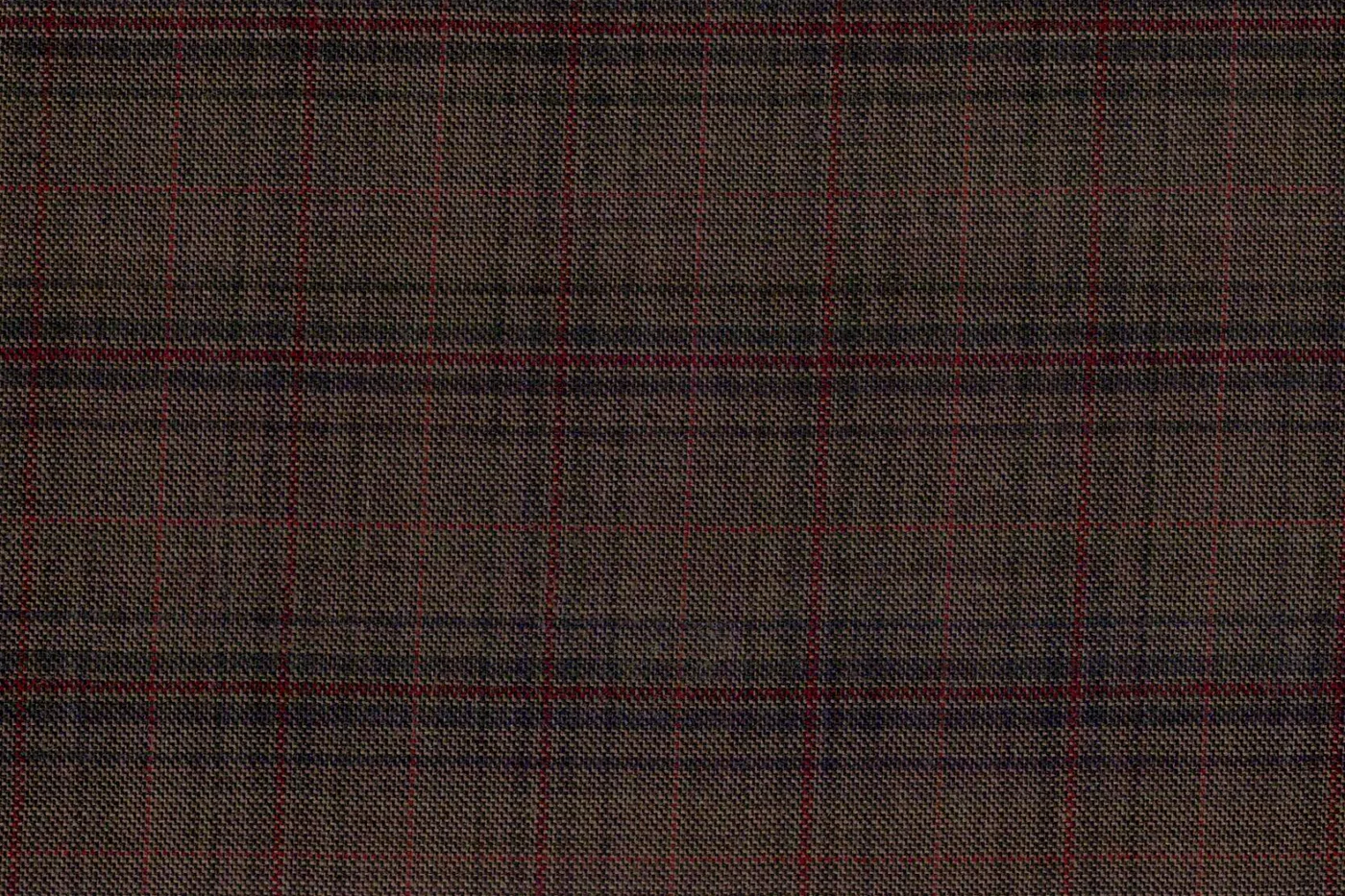Marzotto Super 150's 27220-320 BROWN W/RED WPANE fabric swatch