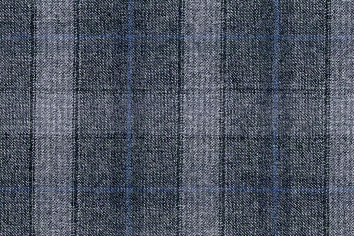 Marzotto 25746-280 GREY W/BLUE CHECK fabric swatch