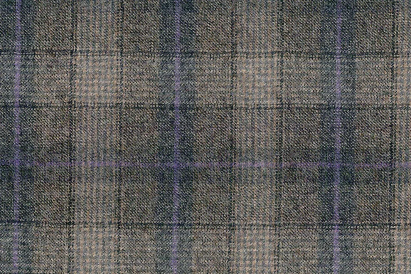 Marzotto 25747-280 TAN W/PURPLE CHECK fabric swatch