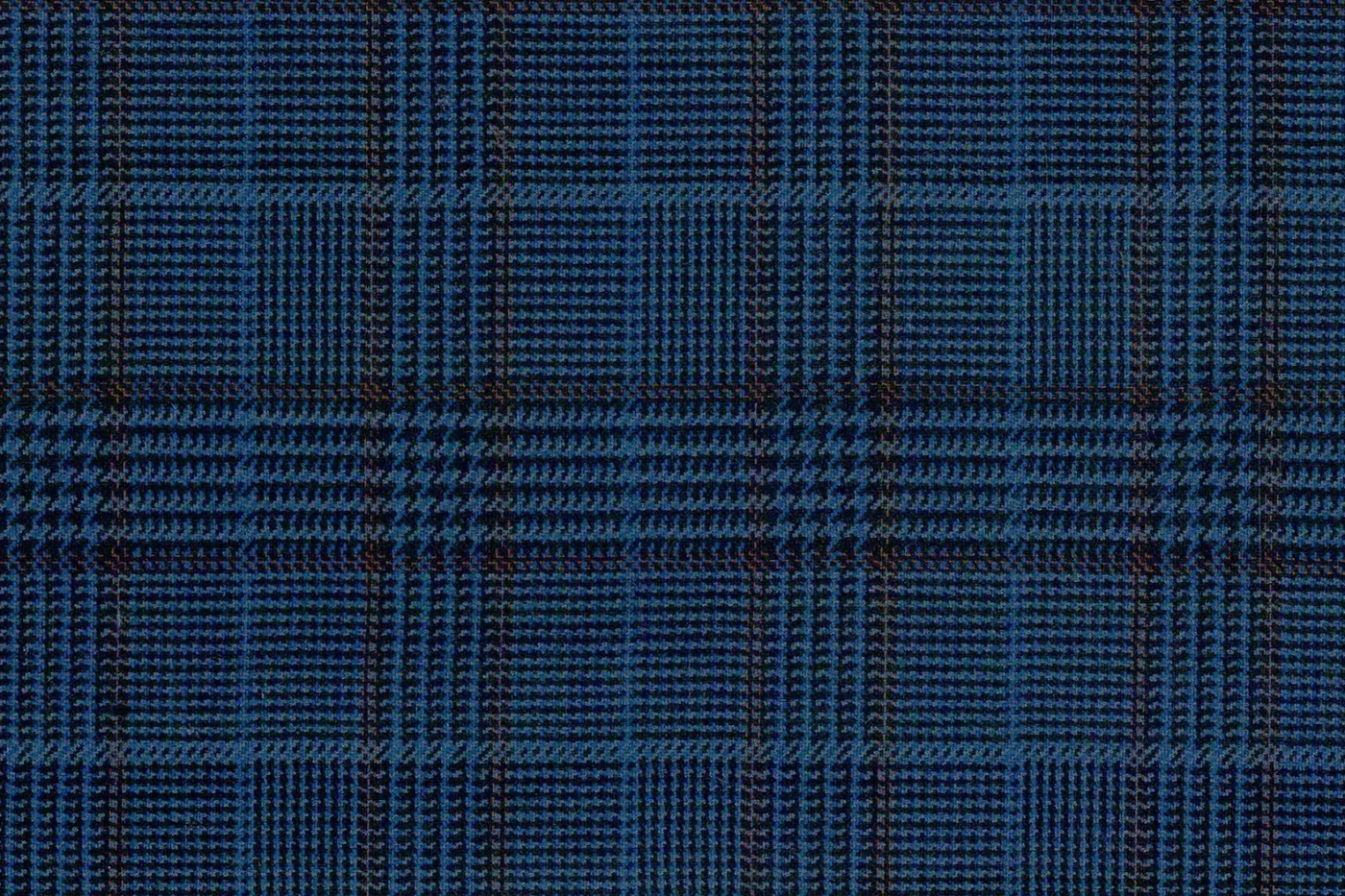 Mayfair 25685-120 BLUE W/RUST CHK fabric swatch
